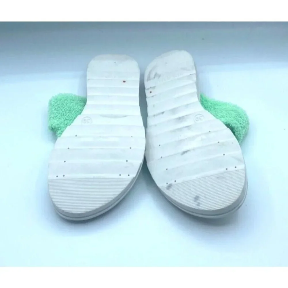 INTENTIONALLY Blank Blink Terry Top Neon Lime Sandal US 8.5/9 EU39 NWOB Scuffed - Picture 4 of 9